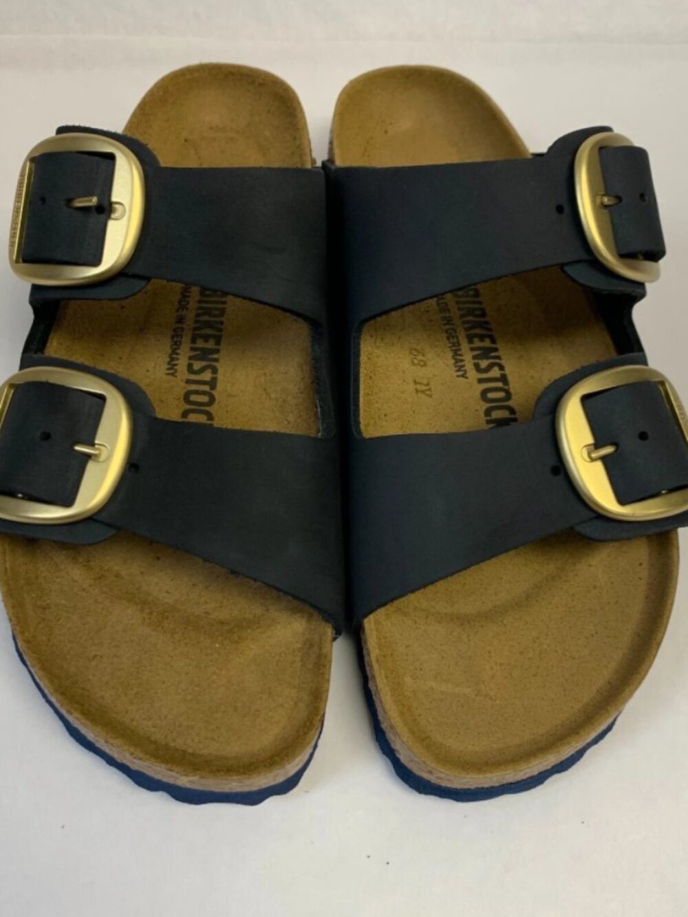 Birkenstock Arizona Big Buckle Midnight Nubuck Leather Narrow Width